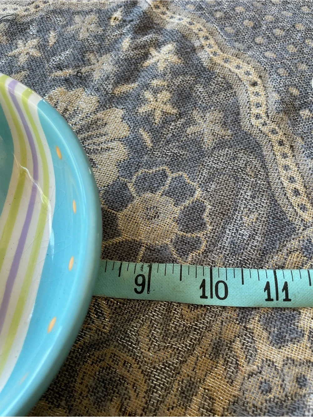 Blue & Green Decorative Ceramic Easter Egg  Dish